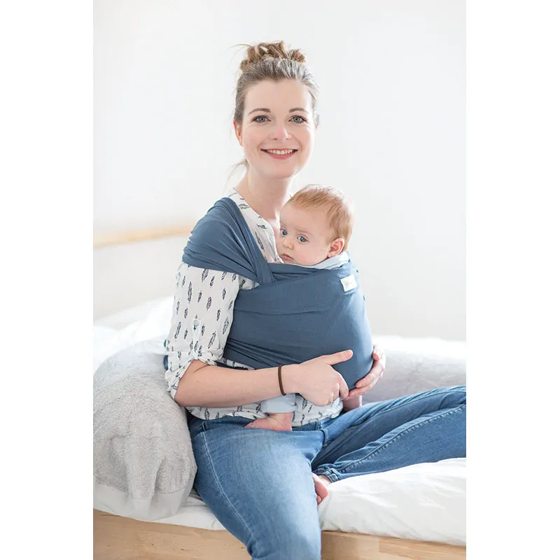 Écharpe Tricot-slen design BIO - Bleu jeans-2