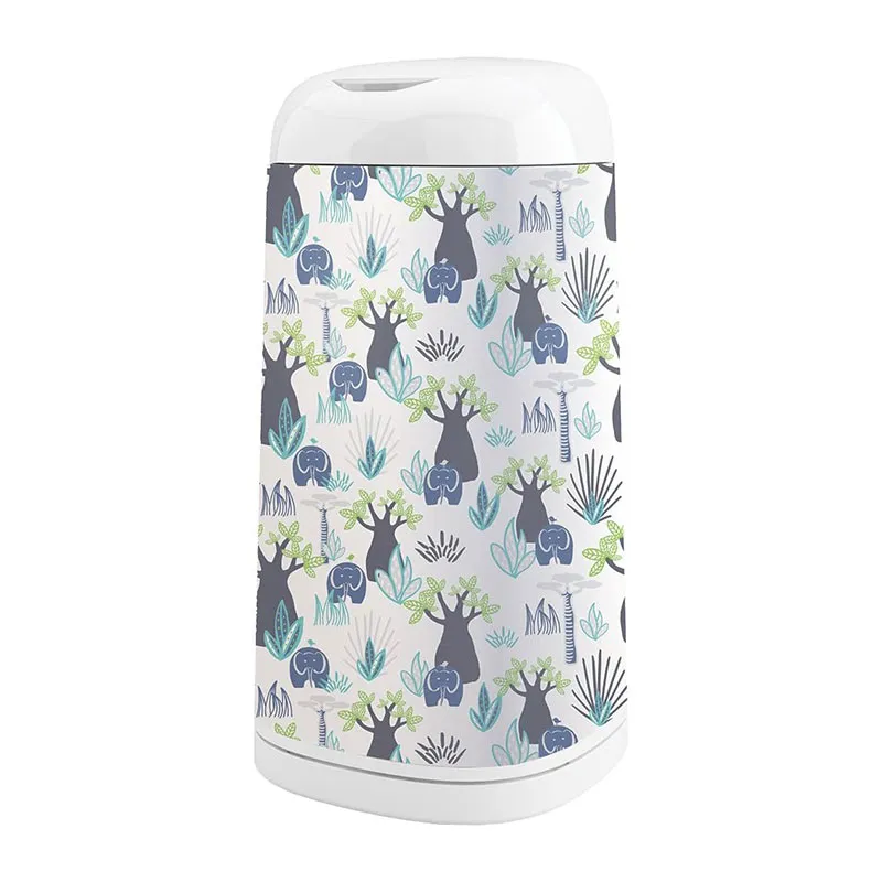 Starter pack Poubelle à couches Dress Up avec 3 recharges + 2 Housses OFFERTES Jungle/Gris-8