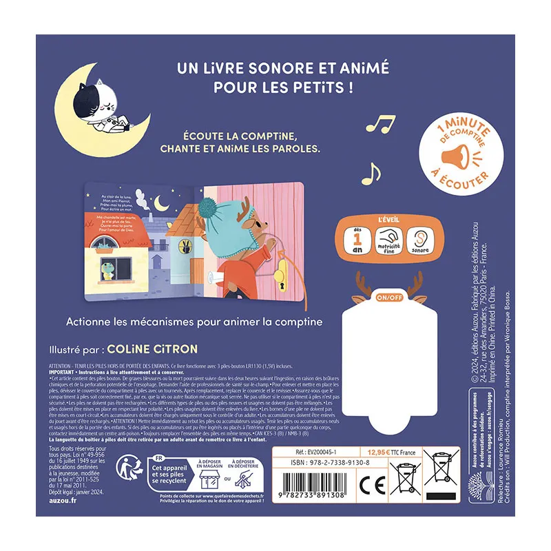 Ma comptine animée Au clair de la lune - 12m+-3