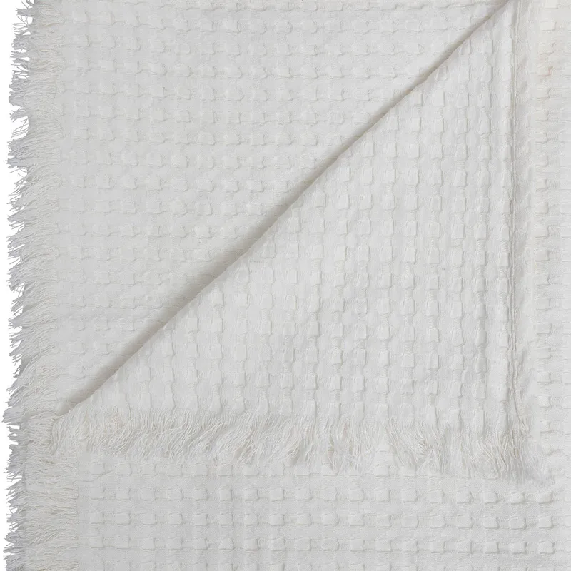 Jeté de lit nid d'abeille Widdy Blanc - 130x180cm-7