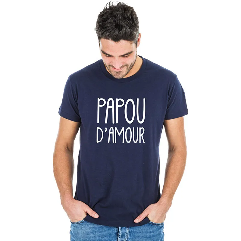 T-shirt Homme Papou d'amour BIO - Navy-0