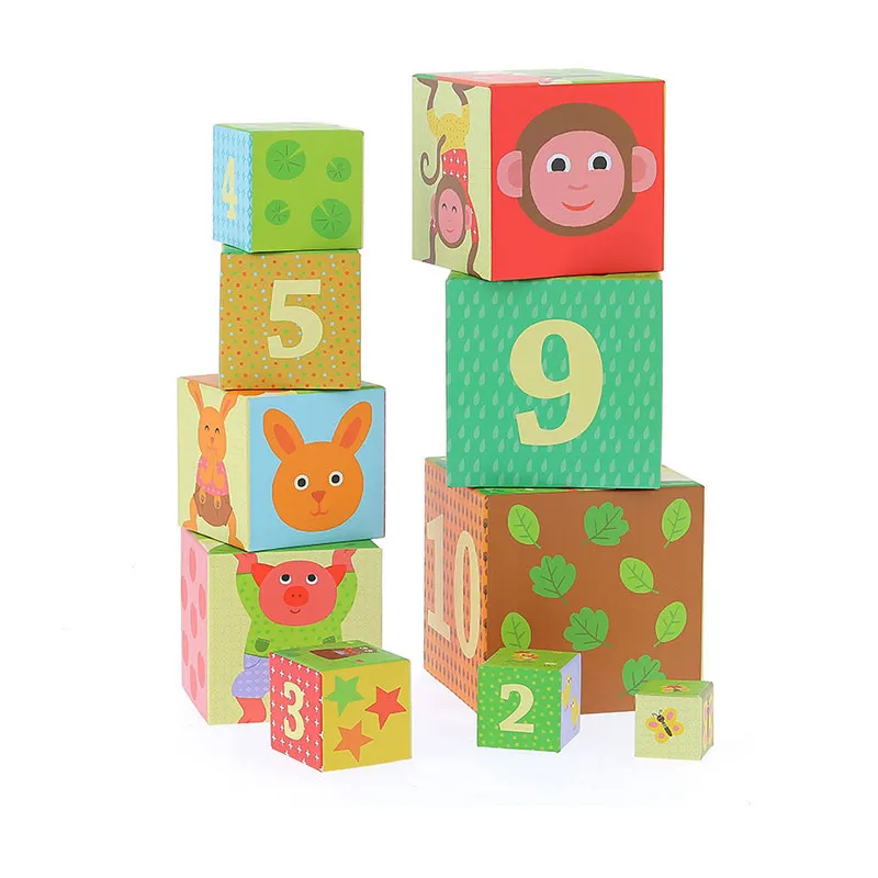 Cubes gigognes Animaux Mélusine Allirol 10pcs - 24m+-1
