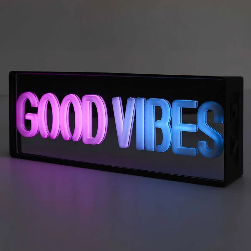 Lampe Lef effet Néon Good Vibes à piles - 22x4x4cm-0