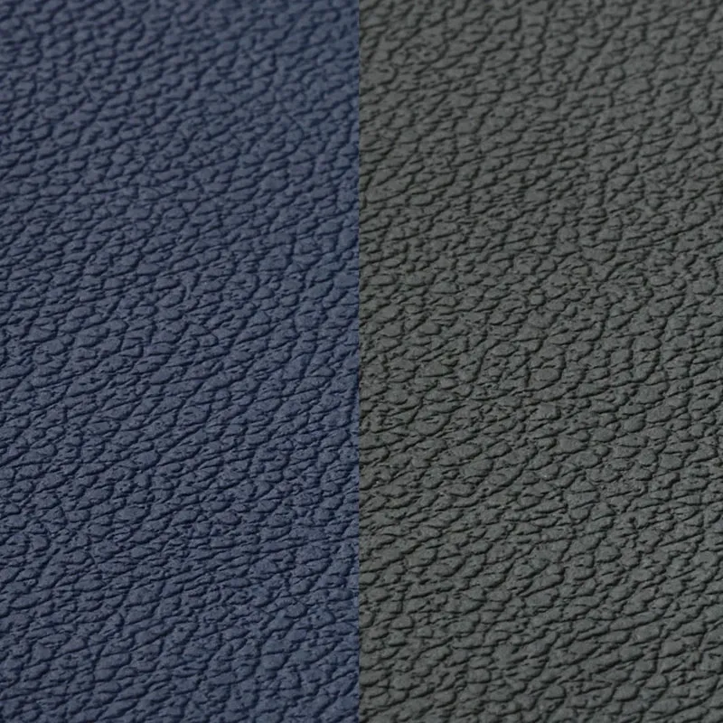 Sets de table ovale Cuir recyclé révers. Bleu nuit/Anthracite - 6pcs-3