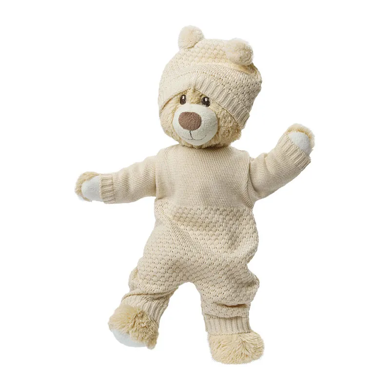 Bonnet + Chaussons en tricot BIO Écru - Poupée 28-35/35-45cm-5