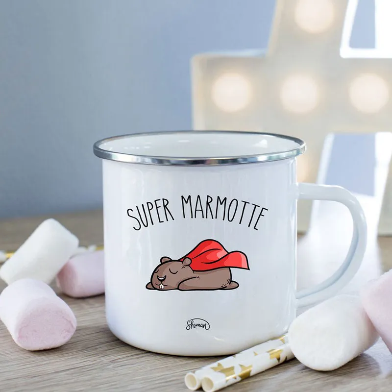 Mug Métal Super marmotte - Blanc-0