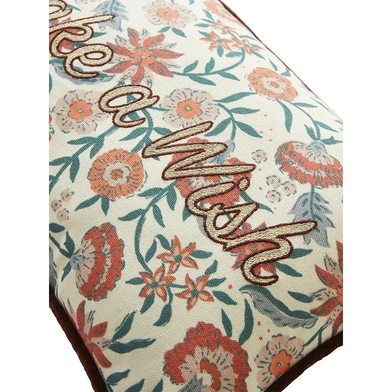 Coussin fleuri - Rose foncé-2