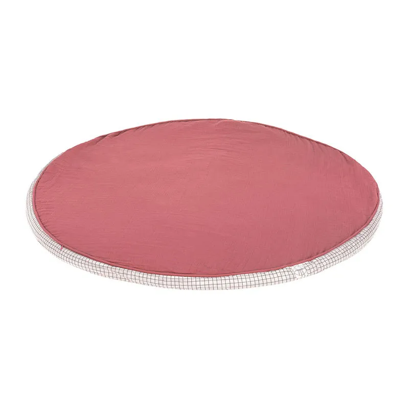 Coussin de sol Coton BIO Bois de rose - 100x100cm-0