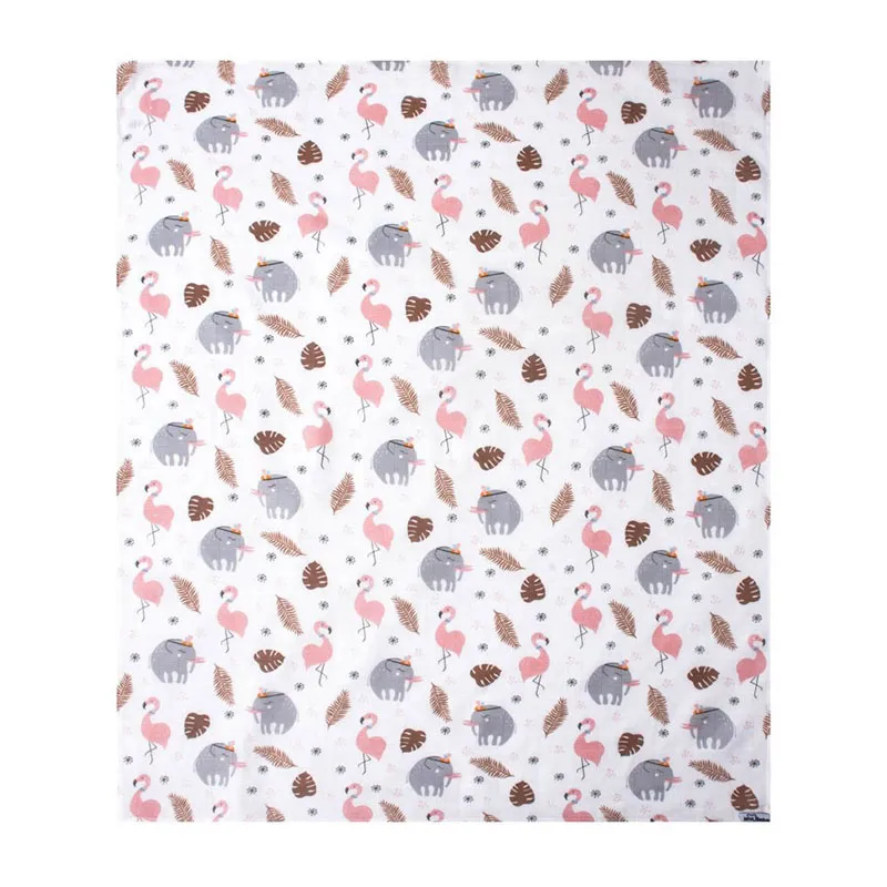2 Langes mousseline Flamant Rose - 50x70cm-1