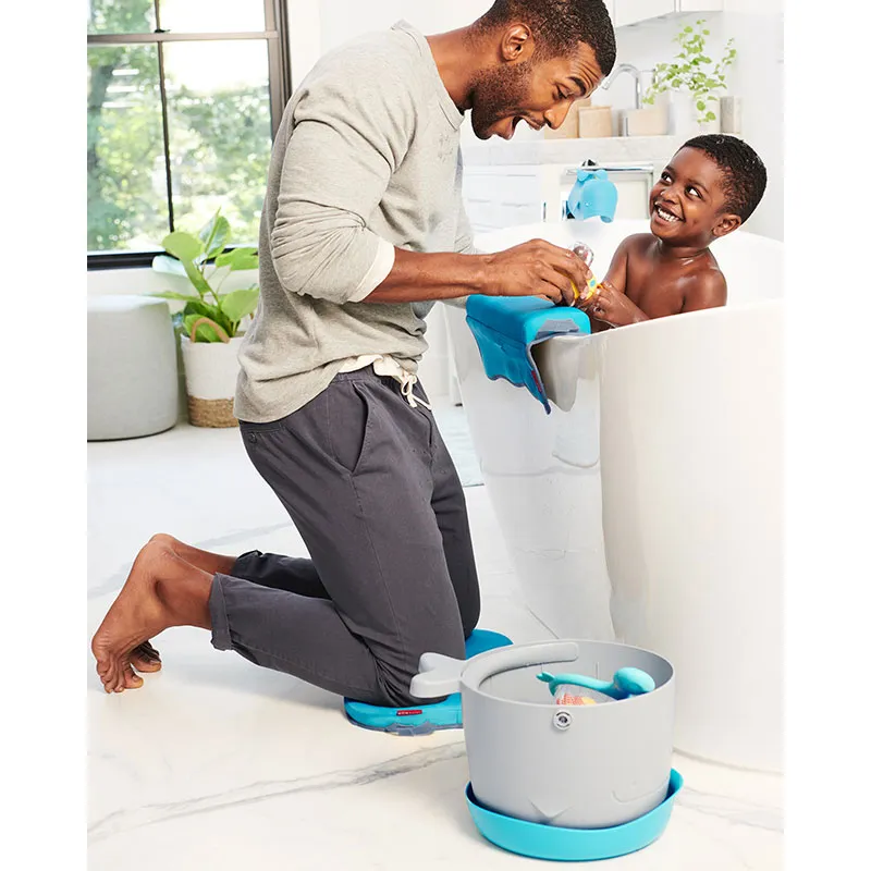 Seau à jouets de bain moby Baleine Gris - 35x27,4x21,5cm-5