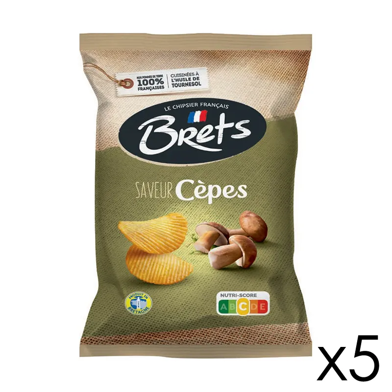 5 paquets de Chips Bret's cèpes - 125gr-0