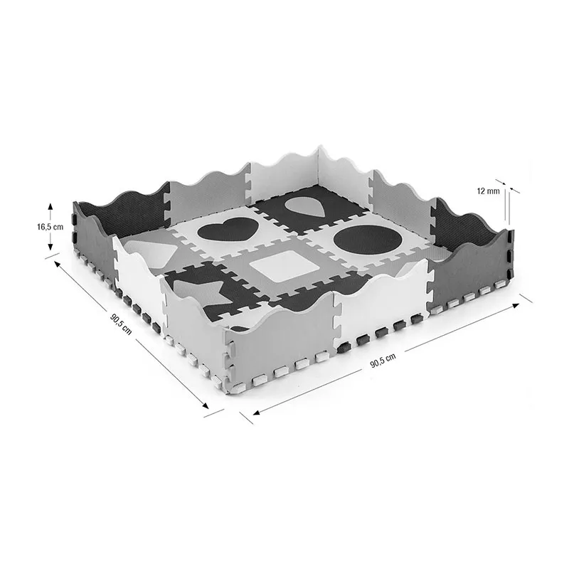 Tapis puzzle mousse Jolly 25pcs Formes Gris - 10m+-9