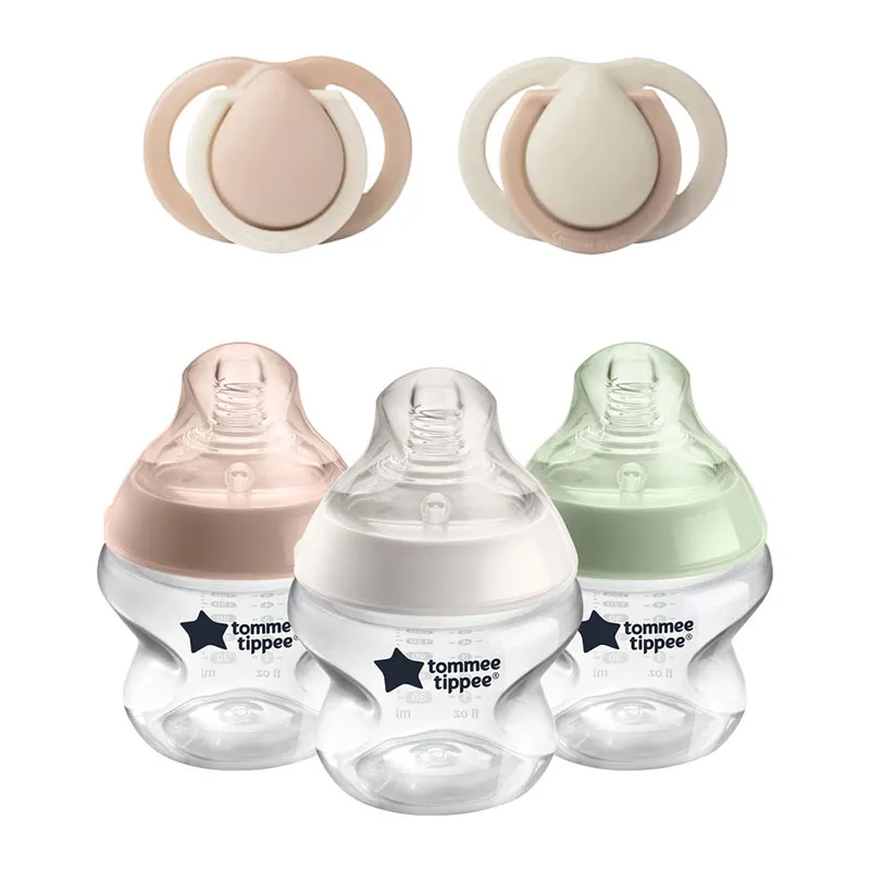 Set 3 Biberons Natural Start Anti-colique 150ml + 2 Sucettes nouveau-né Mat - 0-2m-0