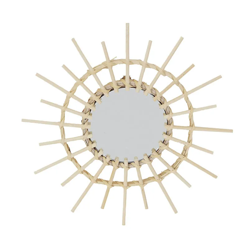 3 Miroir en rotin Marron - 28x33cm-5