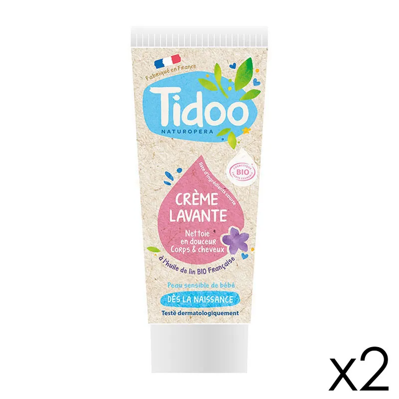 2 Crèmes lavantes nourrissantes à l'extrait de Lin Bio - 2x200ml-0