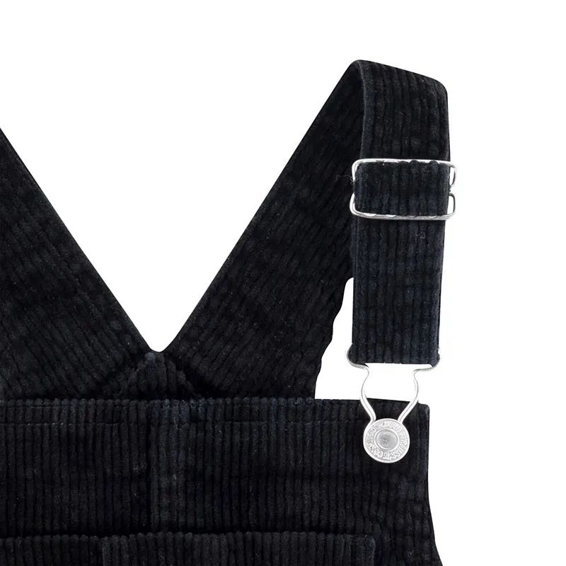 Robe salopette Velours - Noir-3