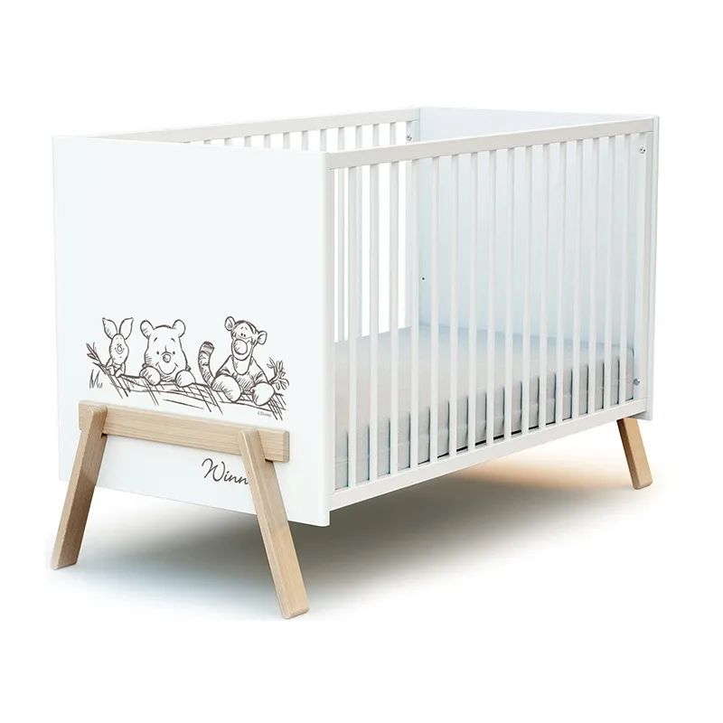 Lit Bébé Canaille Winnie Blanc/Bois - 60x120cm-3