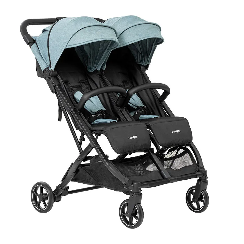 Poussette double Action Twin Black/Dusty Green - 0m+-2