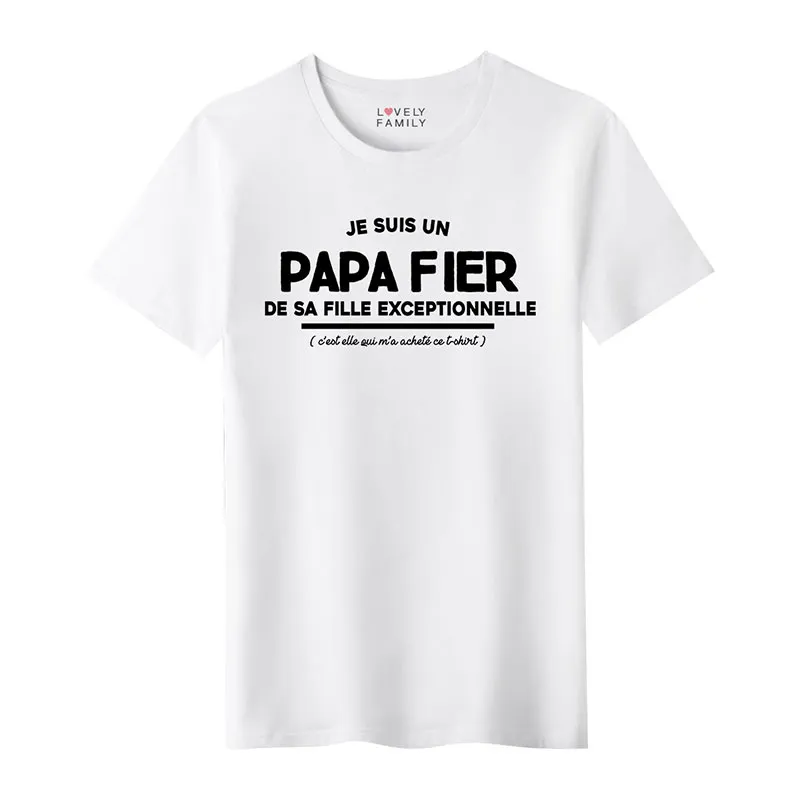 T-shirt Homme Je suis un papa fier BIO - Blanc-0