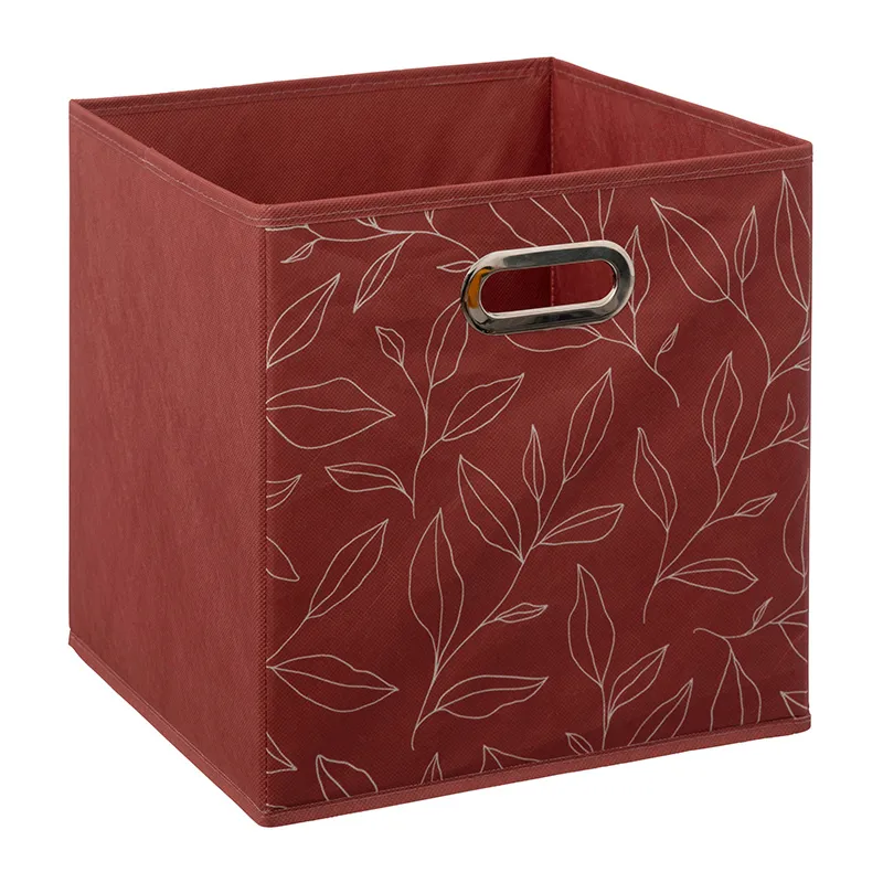 Boîte de rangement tissu Rouge - 31x31cm-0