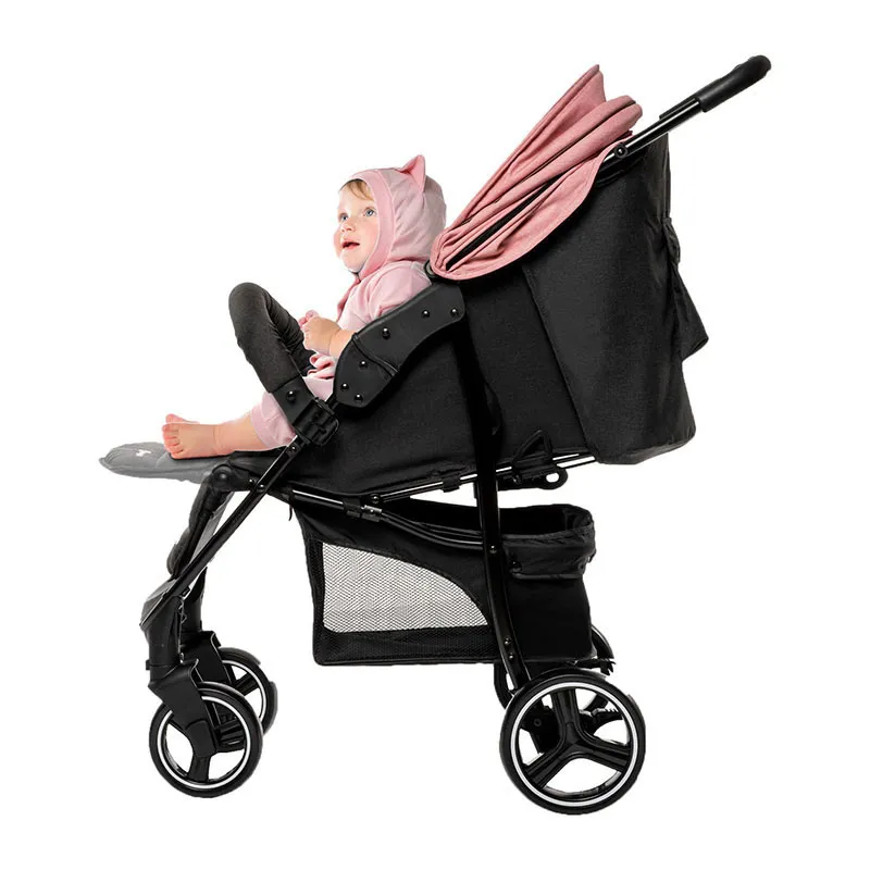 Poussette Compacte Basket Rose Chiné - 0m+-4