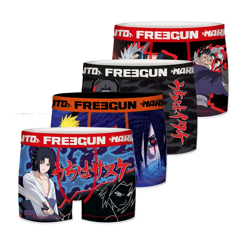 4 Boxers Homme Naruto Shippuden - Bleu/Noir-0