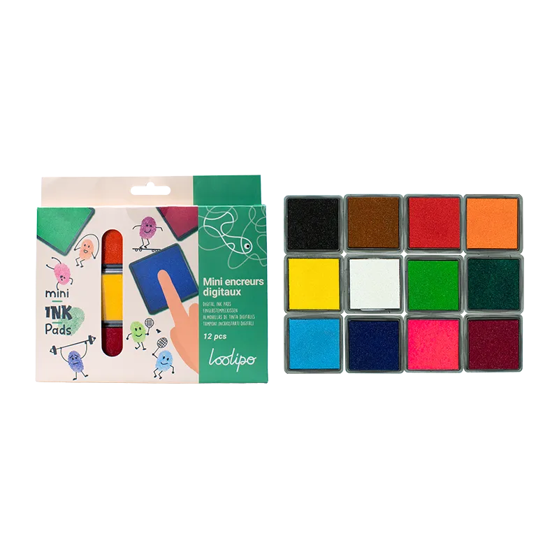 Encreurs empreinte digit. mousse EVA Ø4cm 12pcs - 3+-0
