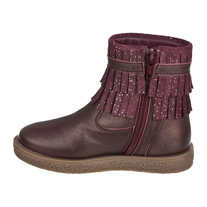 Bottines à franges Emilie - Bordeaux-2