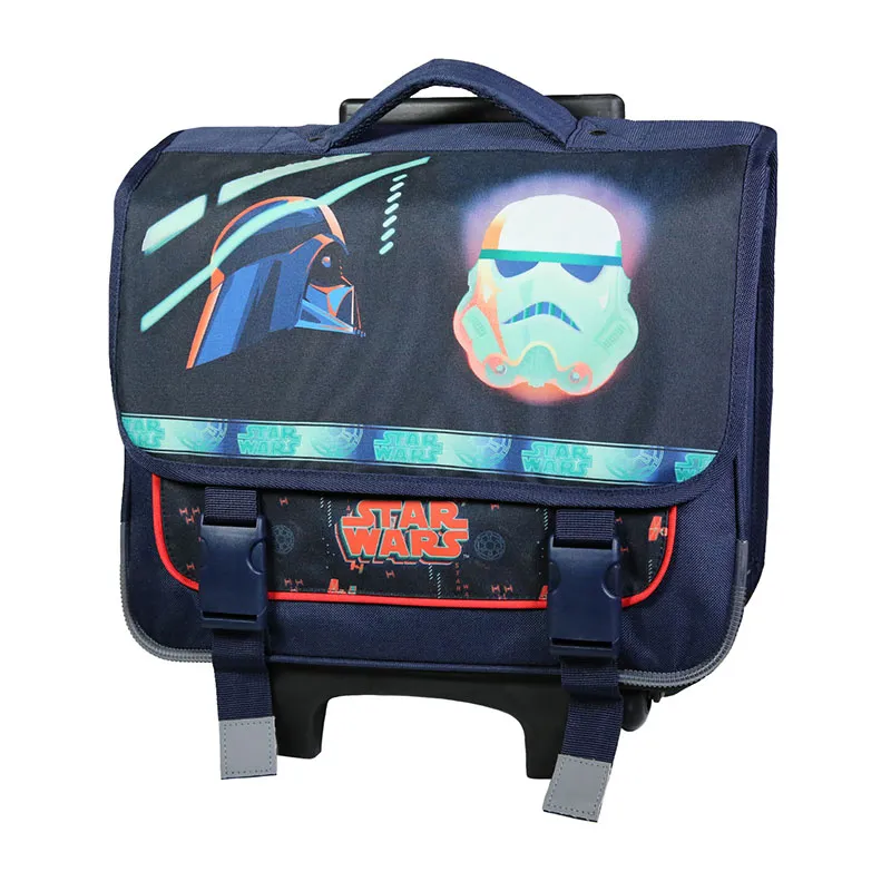 Cartable à roulettes Star Wars Bleu - 38x34cm-1