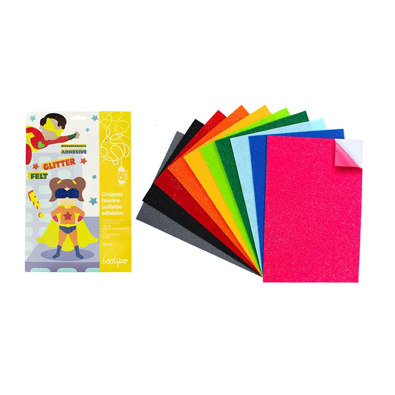 Coupons feutrine adhésive pailletée 20x30cm 10pcs - 3+-0