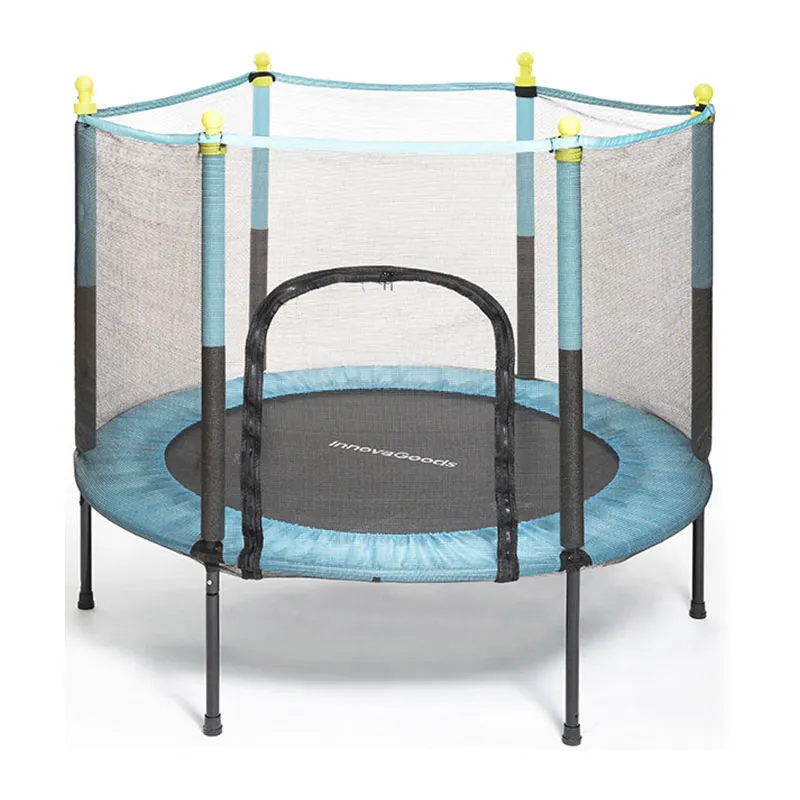Trampoline + filet de sécurité Bleu/Noir - Ø140x121cm-8