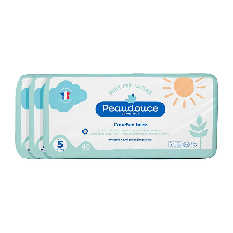 Couches Bébé Peaudouce T.5/11-25kg - 3x40-12