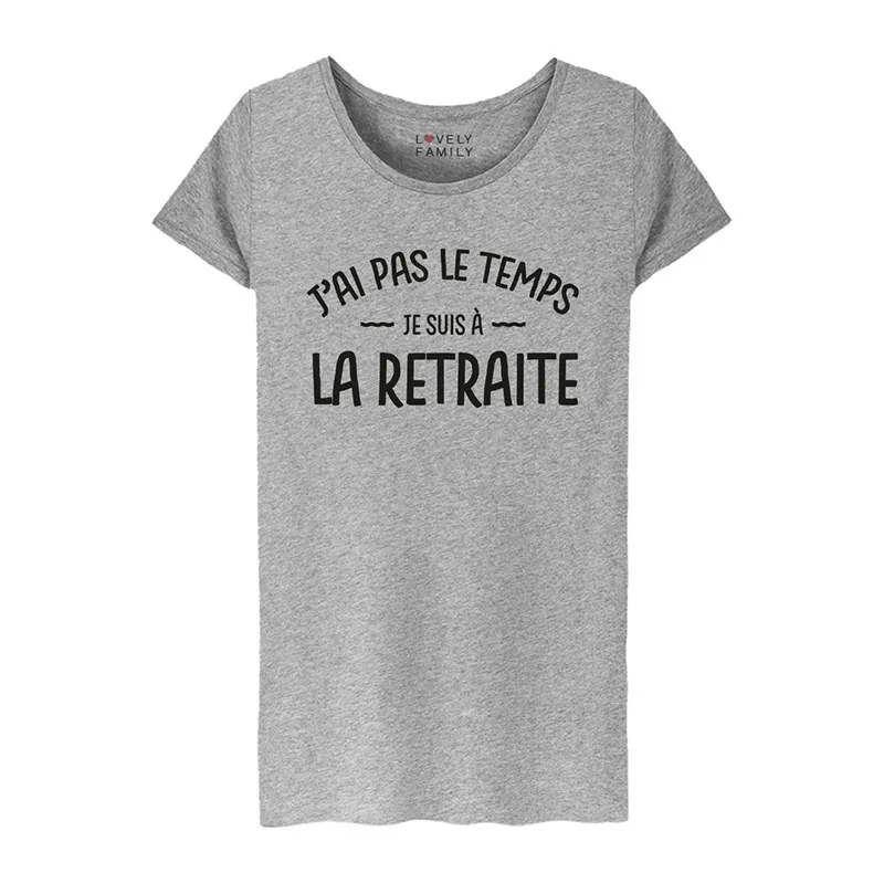 T-shirt Femme Je suis à la retraite BIO - Gris Chiné-0