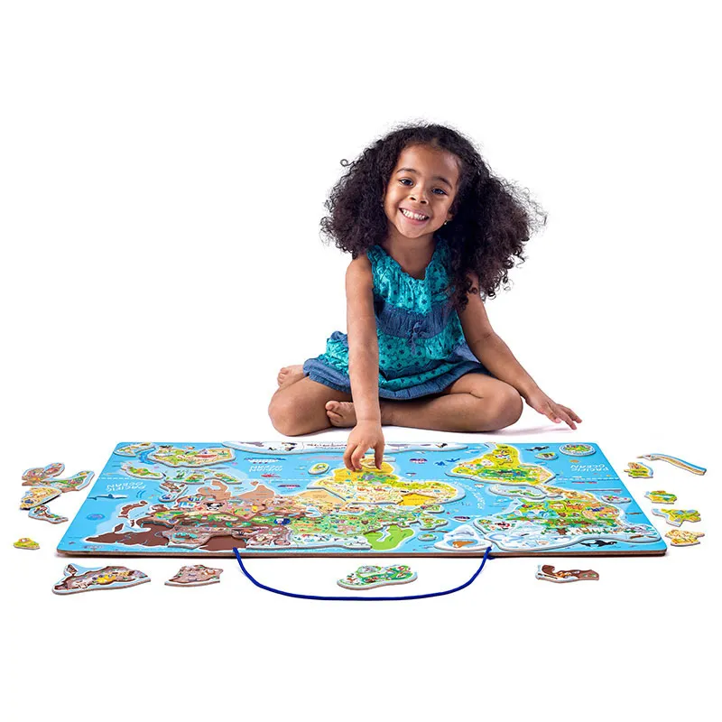 Puzzle Carte du monde Magnétique Anglais 91pcs - 4+-4