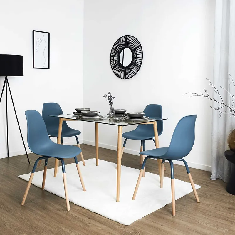 4 Chaise Phenix Bleu canard - 48.5x85x46cm-1
