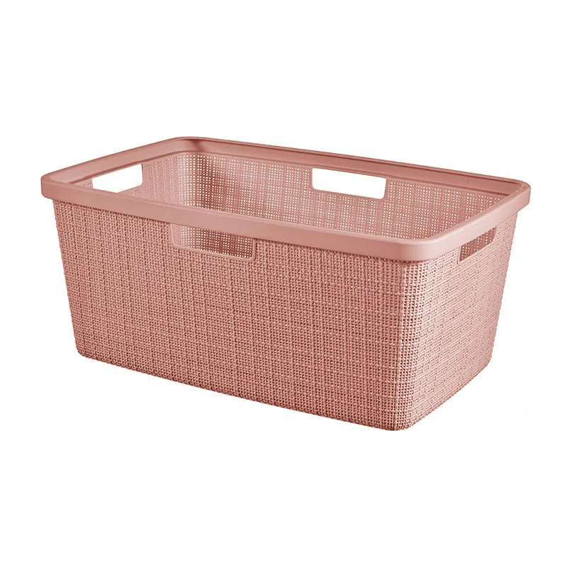Corbeille à linge jute 70% recyclé Rose - 46L-0