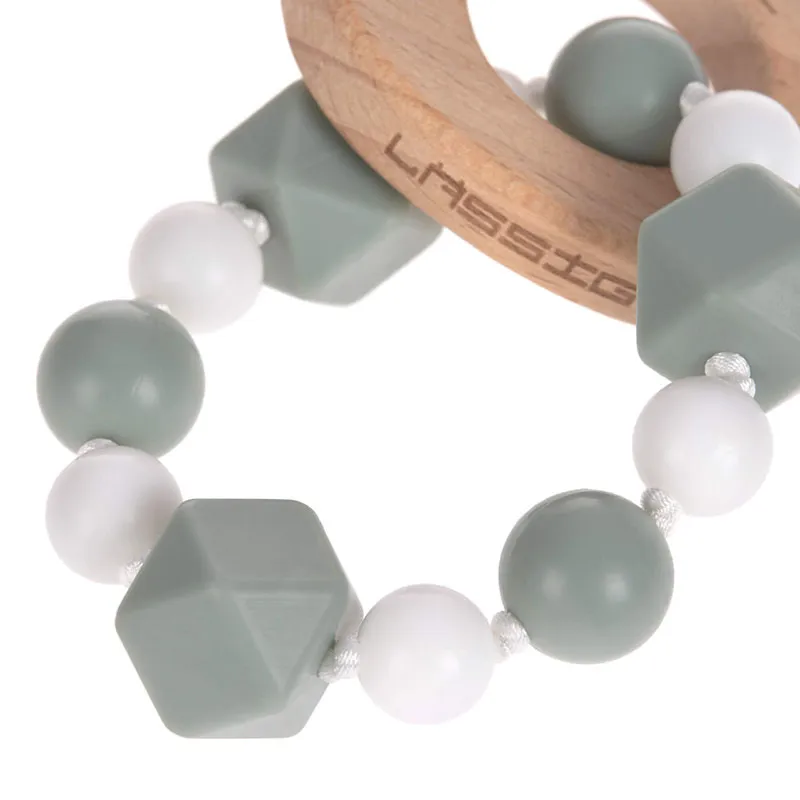 Bracelet de dentition Bois/Silicone Little Chums Chat - 0m+-3