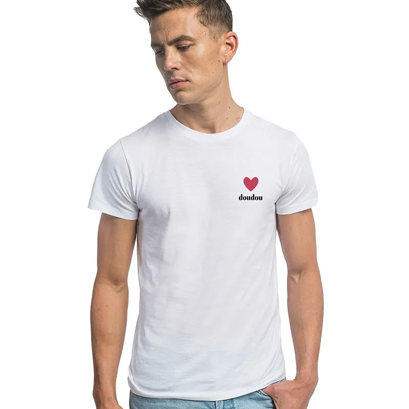 T-shirt Homme Doudou coeur BIO - Blanc-0