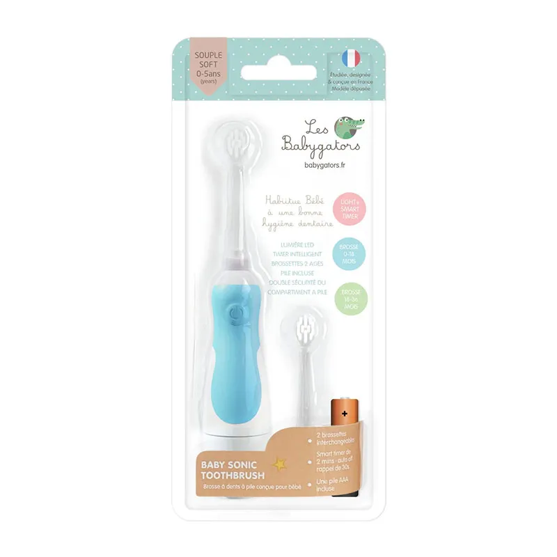 Kit Brosse à dents sonique à pile pour bébé 6pcs - 0m+-6