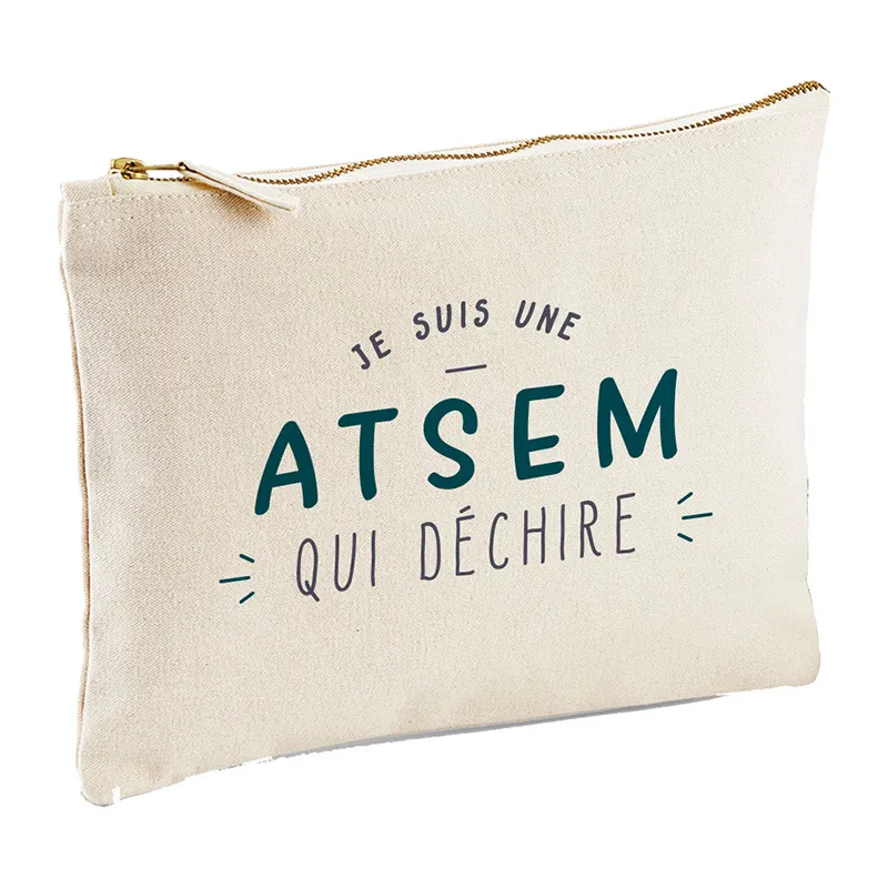 Trousse Je suis une atsem qui déchire - Naturel-0