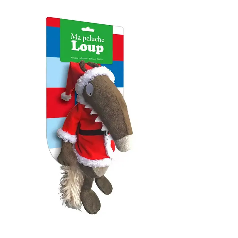 Loup Peluche habillée Noël 40cm - 36m+-0