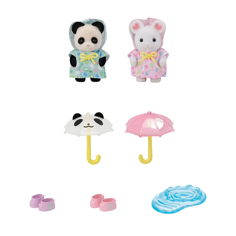 Duo bébés panda & souris habits de pluie - 9pcs-2