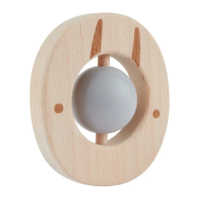 Anneau de dentition Bois/Silicone Écureuil - 0m+-3