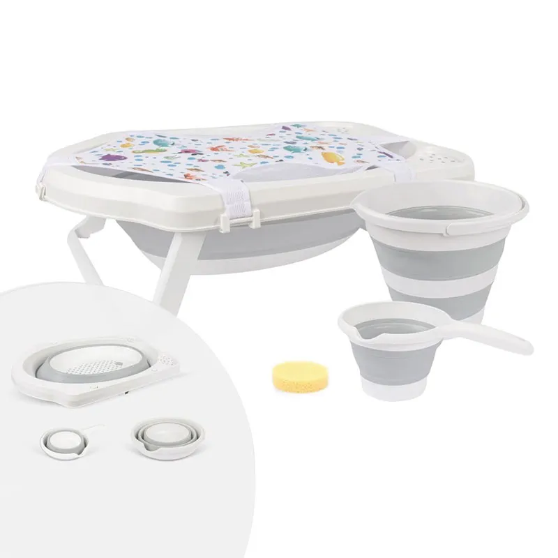 Set Baignoire pliable  avec access. Gris - 5pcs-0