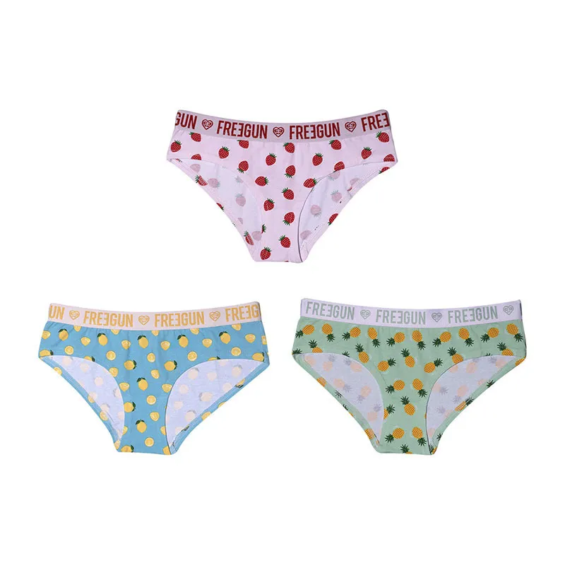 3 Culottes Fruits Fille Freegun - Multicolore-1