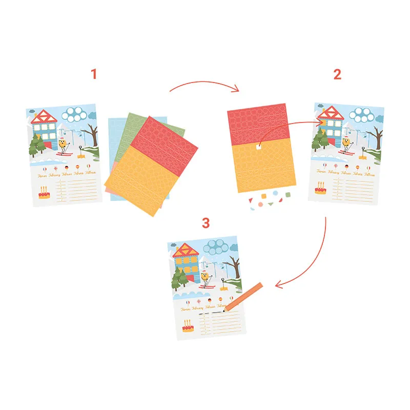Kit DIY Calendrier Anniversaire Gommettes - 3+-2