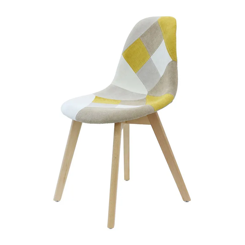Chaise patchwork Jaune - 55.5x41x85cm-1