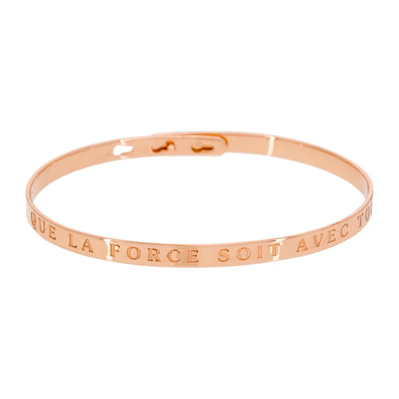 Jonc Que la force soit avec toi - Laiton Rosé-0