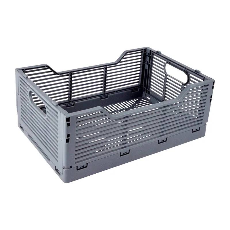 2 Cagettes Pliables & empilables M Gris - 30x20x11,5cm-2