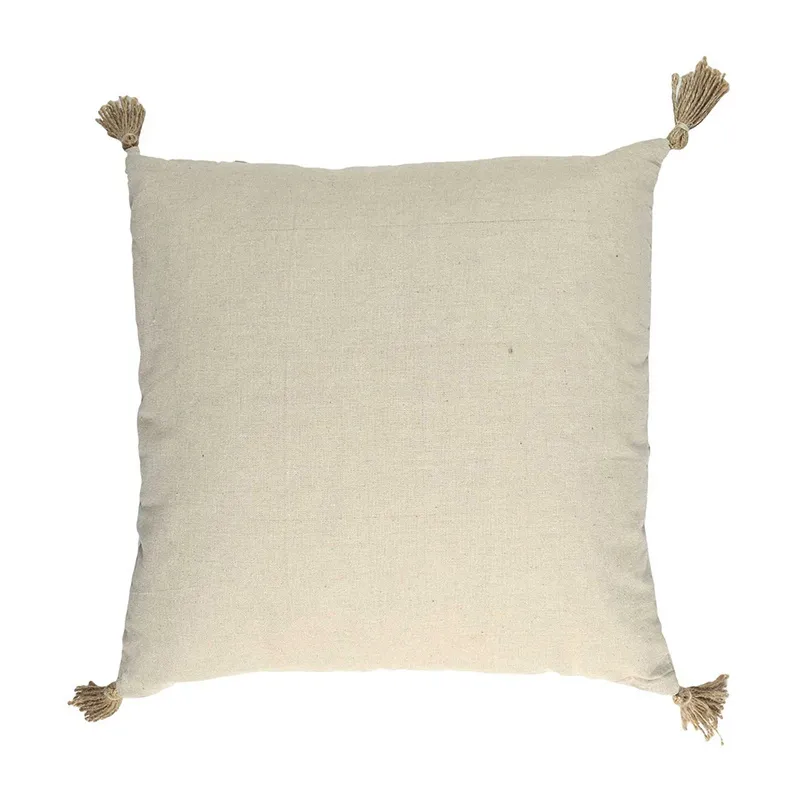 Coussin à pompons Beige/Blanc - 40x40cm-2